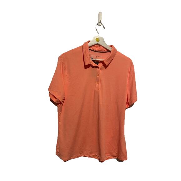 Under Armour Ladies Peach Ora Colored Golf Short Sleeve Polo Shirt Size 2XL NWT - Picture 1 of 4